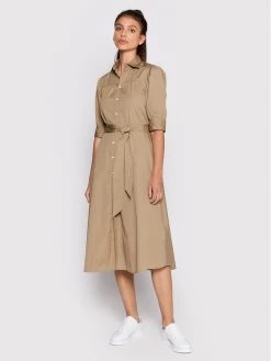 Polo Ralph Lauren Γυναίκες Φορέματα σε Στυλ Πουκάμισο & Σεμιζιέ Φόρεμα πουκάμισο 211872925001 Καφέ Regular Fit