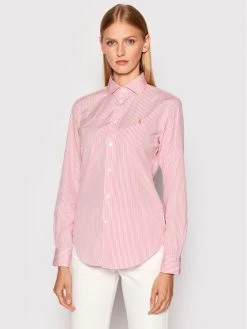 Polo Ralph Lauren Γυναίκες Casual Πουκάμισα Πουκάμισο 211784161030 Ροζ Classic Fit