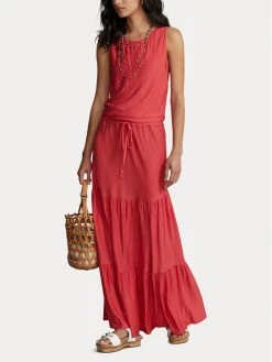 Polo Ralph Lauren Γυναίκες Καλοκαιρινά Φορέματα Φόρεμα καλοκαιρινό 211863407001 Κόκκινο Regular Fit