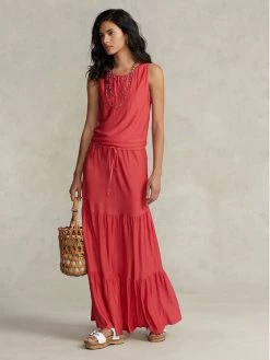 Polo Ralph Lauren Γυναίκες Καλοκαιρινά Φορέματα Φόρεμα καλοκαιρινό 211863407001 Κόκκινο Regular Fit -Polo Ralph Lauren Κατάστημα unnamed file 1799