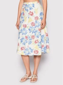 Polo Ralph Lauren Γυναίκες Midi Φούστα σε γραμμή Α 211863931001 Λευκό Regular Fit