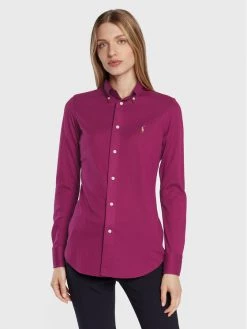 Polo Ralph Lauren Γυναίκες Casual Πουκάμισα Πουκάμισο 211664427036 Μωβ Slim Fit