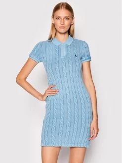 Polo Ralph Lauren Γυναίκες Πλεκτά Φορέματα Φόρεμα υφασμάτινο 211838098004 Μπλε Regular Fit