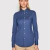 Polo Ralph Lauren Γυναίκες Casual Πουκάμισα Πουκάμισο 211664427033 Σκούρο μπλε Slim Fit