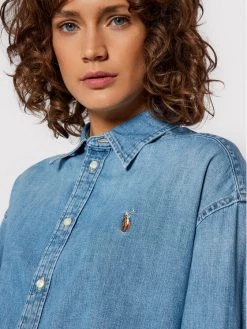 Polo Ralph Lauren Γυναίκες Casual Πουκάμισα Τζιν πουκάμισο 211843863001 Μπλε Relaxed Fit -Polo Ralph Lauren Κατάστημα unnamed file 2457