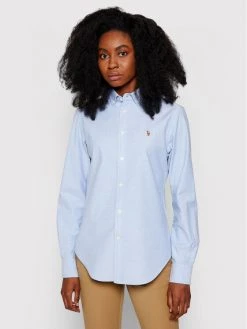 Polo Ralph Lauren Γυναίκες Casual Πουκάμισα Πουκάμισο Lsl 211806181 Μπλε Classic Fit