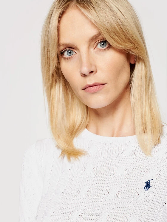 Polo Ralph Lauren Γυναίκες Πουλόβερ Julianna 211580009005 Λευκό Slim Fit 6 Polo Ralph Lauren Γυναίκες Πουλόβερ Julianna 211580009005 Λευκό Slim Fit - Image 4