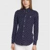 Polo Ralph Lauren Γυναίκες Casual Πουκάμισα Πουκάμισο 211881656001 Σκούρο μπλε Slim Fit