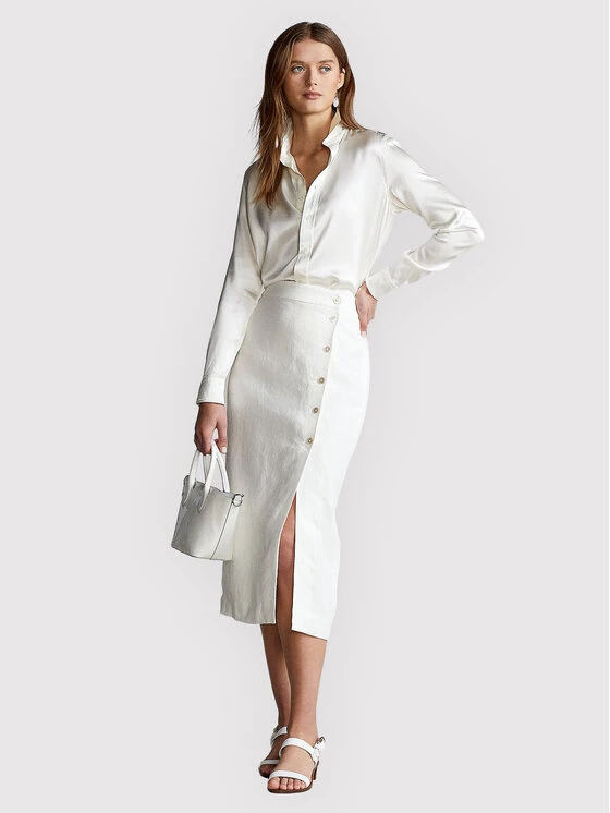 Polo Ralph Lauren Γυναίκες Φούστα Midi 211863645001 Λευκό Regular Fit 4 Polo Ralph Lauren Γυναίκες Φούστα Midi 211863645001 Λευκό Regular Fit - Image 2