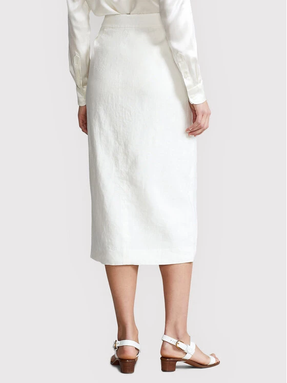 Polo Ralph Lauren Γυναίκες Φούστα Midi 211863645001 Λευκό Regular Fit 5 Polo Ralph Lauren Γυναίκες Φούστα Midi 211863645001 Λευκό Regular Fit - Image 3