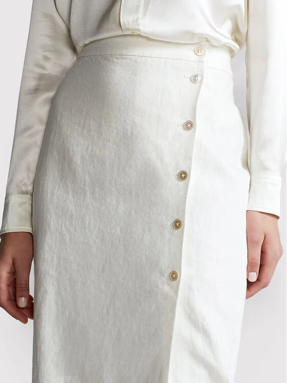 Polo Ralph Lauren Γυναίκες Φούστα Midi 211863645001 Λευκό Regular Fit 6 Polo Ralph Lauren Γυναίκες Φούστα Midi 211863645001 Λευκό Regular Fit - Image 4