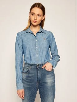 Polo Ralph Lauren Γυναίκες Casual Πουκάμισα Πουκάμισο Polo Bsr 211806182001 Μπλε Classic Fit