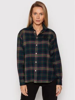 Polo Ralph Lauren Γυναίκες Casual Πουκάμισα Πουκάμισο Lsl 211846919001 Πράσινο Regular Fit