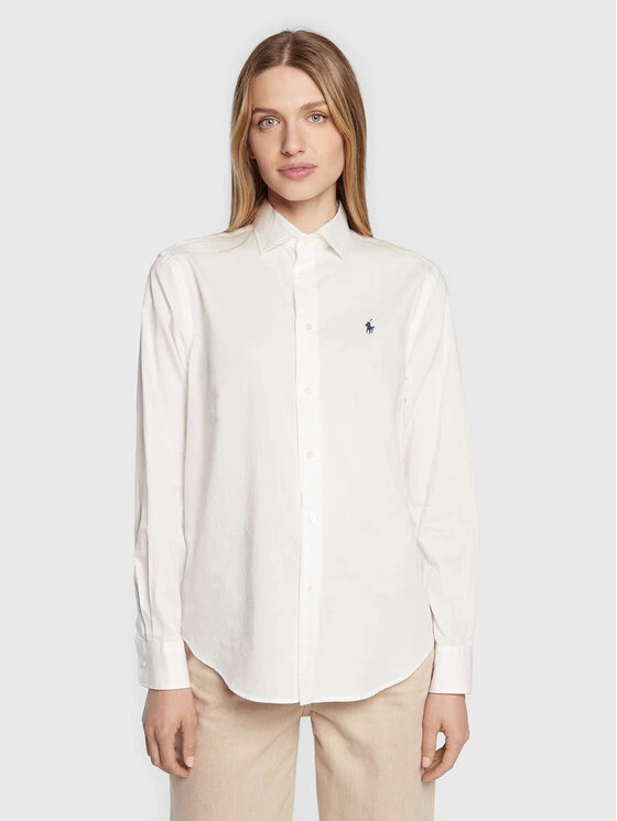 Polo Ralph Lauren Γυναίκες Casual Πουκάμισα Πουκάμισο 211841951001 Λευκό Relaxed Fit 3 Polo Ralph Lauren Γυναίκες Casual Πουκάμισα Πουκάμισο 211841951001 Λευκό Relaxed Fit