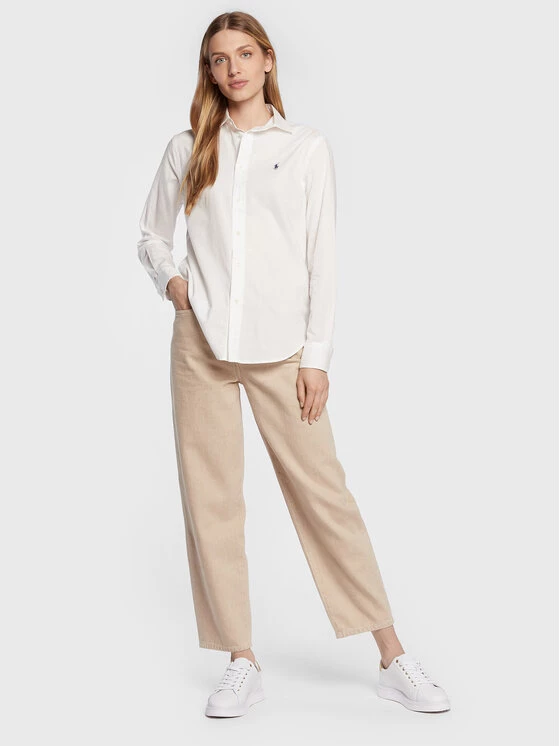 Polo Ralph Lauren Γυναίκες Casual Πουκάμισα Πουκάμισο 211841951001 Λευκό Relaxed Fit 4 Polo Ralph Lauren Γυναίκες Casual Πουκάμισα Πουκάμισο 211841951001 Λευκό Relaxed Fit - Image 2