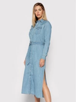 Polo Ralph Lauren Γυναίκες Φορέματα σε Στυλ Πουκάμισο & Σεμιζιέ Φόρεμα τζιν 211843862001 Μπλε Regular Fit