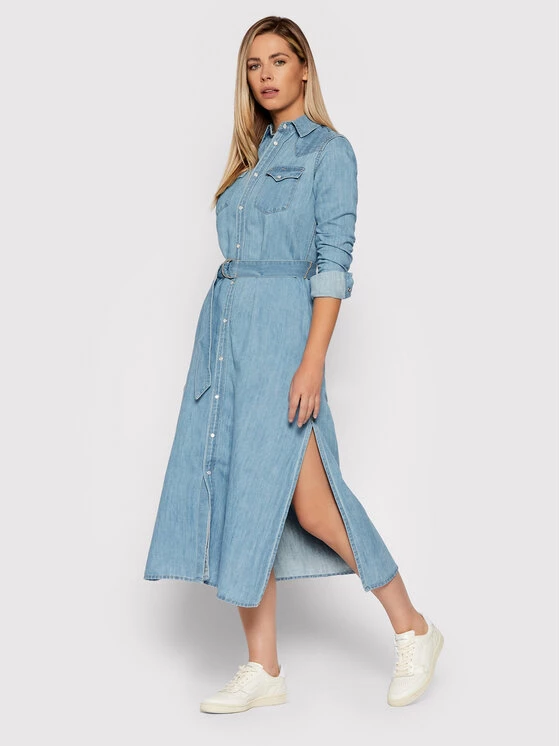 Polo Ralph Lauren Γυναίκες Φορέματα σε Στυλ Πουκάμισο & Σεμιζιέ Φόρεμα τζιν 211843862001 Μπλε Regular Fit 4 Polo Ralph Lauren Γυναίκες Φορέματα σε Στυλ Πουκάμισο & Σεμιζιέ Φόρεμα τζιν 211843862001 Μπλε Regular Fit - Image 2